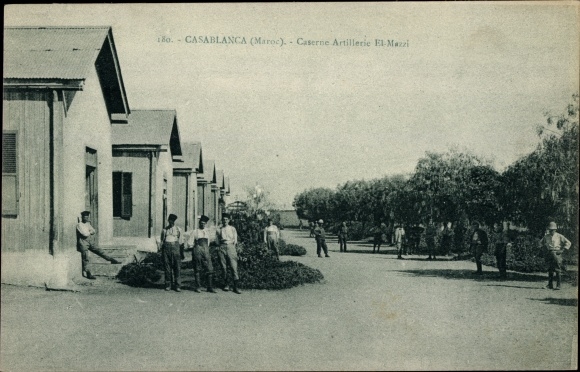 Postcard Casablanca Marokko, Caserne Artillerie El Mazzi