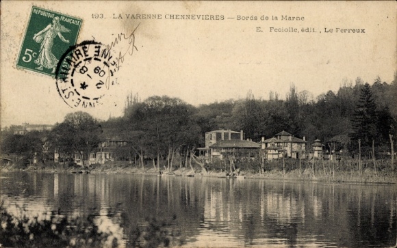 Ak La Varenne Chennevières Saint-Maur-des-Fossés Val de Marne, Bild von Bords de la Marne, Häuser