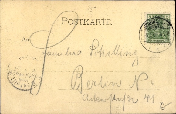 Artist Postcard Kleinmachnow in Brandenburg, local section, woman with bicycle