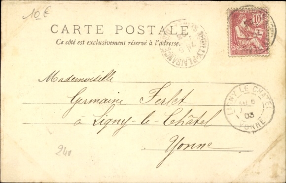 Postcard Neuilly Plaisance Seine Saint Denis, church, clock tower