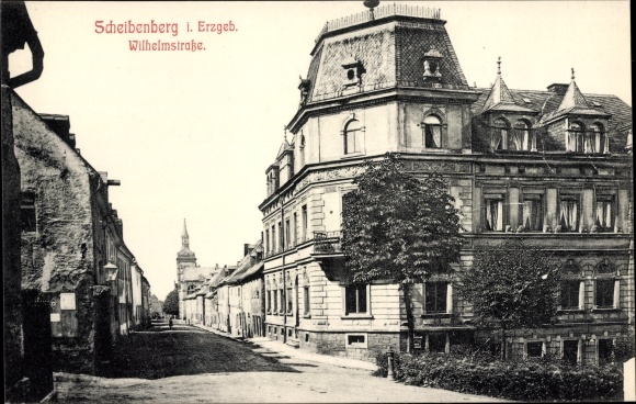 Ak Scheibenberg im Erzgebirge, Wilhelmstraße