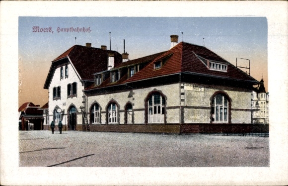 Postcard Moers am Niederrhein, Hauptbahnhof