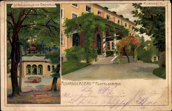 Artysta lito Quidenus, Fritz, Bad Alexandersbad w Fichtelgebirge, Stahlquelle, sanatorium