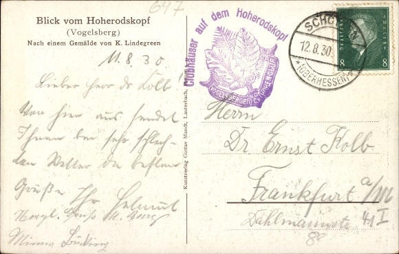 Artist PC Lindegreen, K., Schotten Vogelsbergkreis, view from the Hoherodskopf