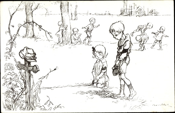 Artist PC Poulbot, Francisque, Children, Cross, Grave, Orphelinat des Armées