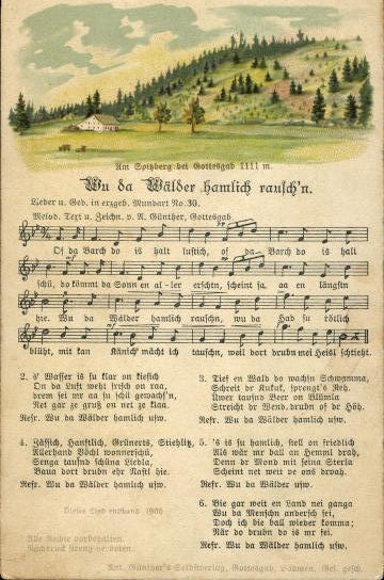 30 song cards, Anton Günther