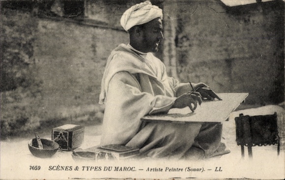 CPA Maroc, Maghreb, Artiste Peintre