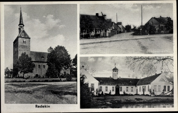 PC Redekin Jerichow on the Elbe, church, street view, castle