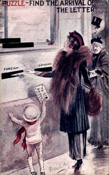 Postcard Puzzle, Find the Arrival of the Letter Foregn