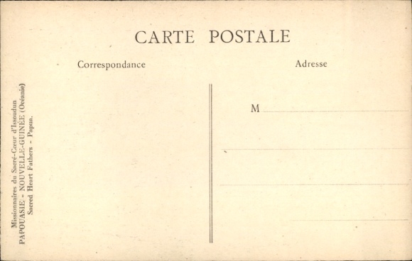 Postcard Ouroun Papua New Guinea, Les Debuts de la Station, Missionnaires du Sacre Coeur