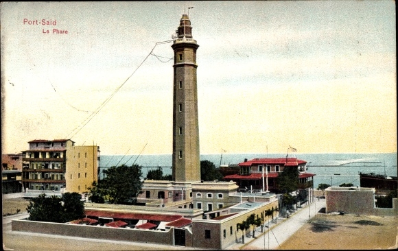 Postcard Port Said Egypt, Le Phare