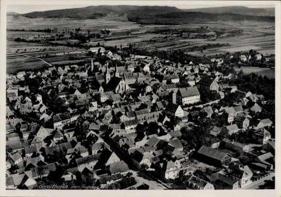 Postcard Gerolzhofen in Lower Franconia, aerial photograph