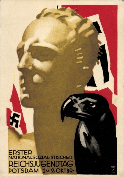 Kunstenaar Ak Hohlwein, 1e NS Reichsjeugddag in Potsdam 1932