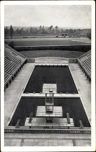 PC Olympic Games Berlin 1936, Reichssportfeld, swimming stadium from the Deutsche Kampfbahn