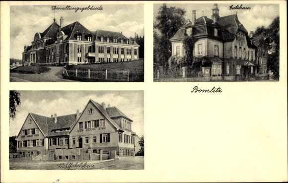 Postcard Bomlitz in Lower Saxony, manor house, welfare house, administration building