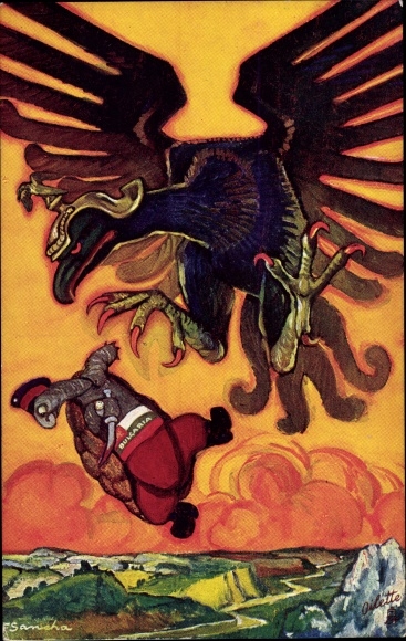 Artist PC De Schildpad en de Arend, German eagle, Bulgaria as a tortoise, I. WW