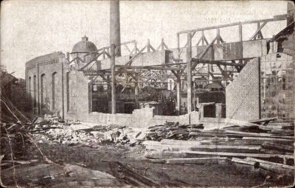 Postcard Furth Chemnitz in Saxony, ruins of the boiler houses, storm catastrophe 1916