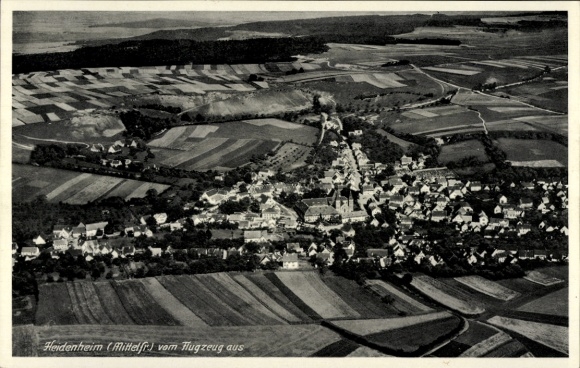 Postcard Heidenheim am Hahnenkamm Middle Franconia, aerial photograph