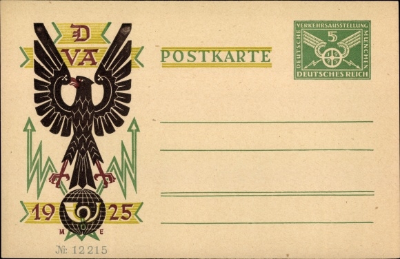Ganzsachen Ak München Bayern, VDA Verkehrsausstellung 1925, Nr. 12215