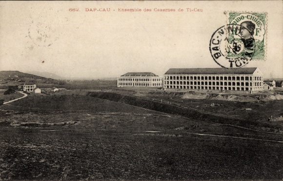 Postcard Dap Cau in Vietnam, Ti Cau barracks complex