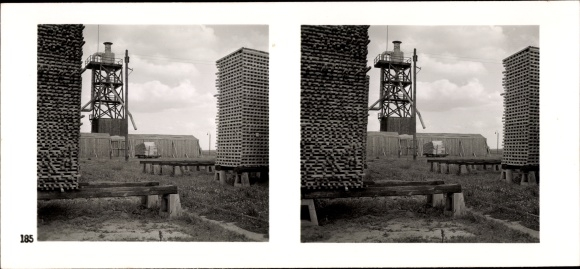 Stereo spatial image &quot;The NS model companies 1937-38&quot; No. 185 dowel works Dr. N. Zwingauer, Loitz