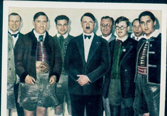 Collection picture battle for the Third Reich picture 223, Carinthian farmers with the chancellor, Adolf Hitler