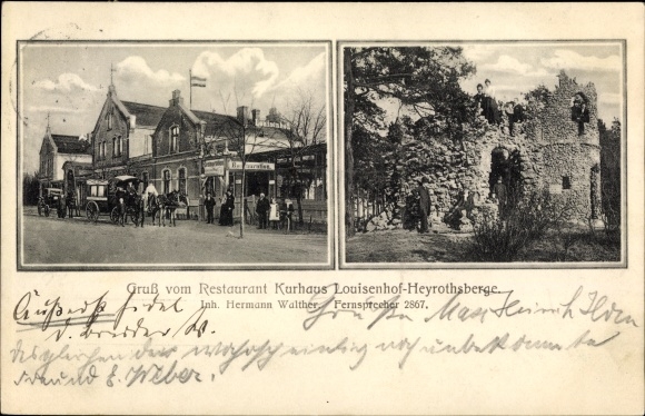 KP Heyrothsberge Biederitz Saksonia Anhalt, restauracja Kurhaus Louisenhof, właściciel Hermann Walther