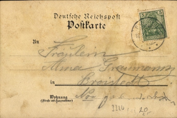 Chromo-Litho Engelnstedt Salzgitter in Lower Saxony, innkeeper Almstedt, church, rectory, post office