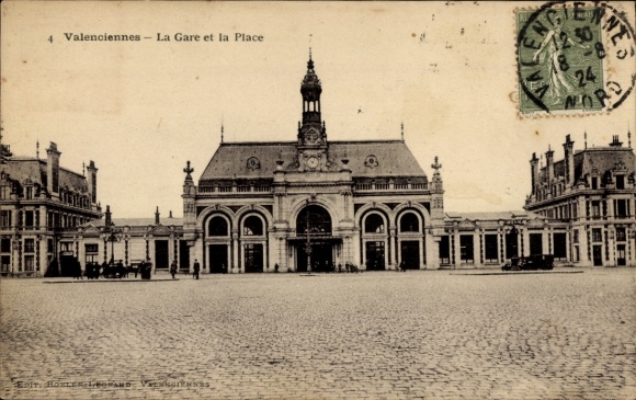Postcard Valenciennes Nord, Bahnhof Frontal