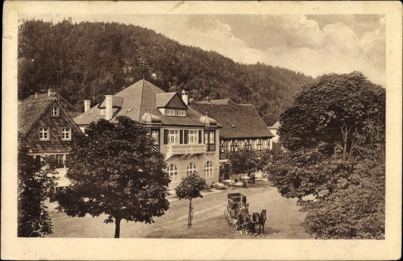 Postcard Wirsberg in the Franconian Forest of Bavaria, Werner&#39;s Hotel zur Post