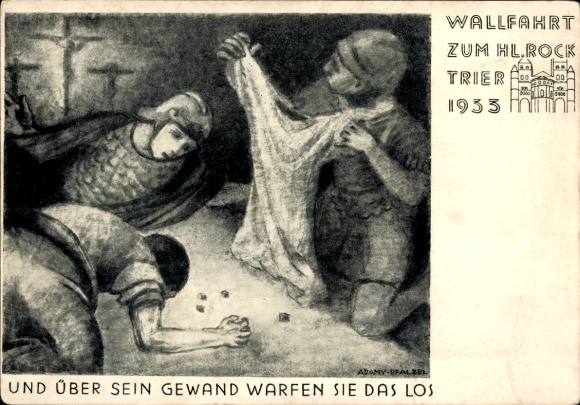 Artist Postcard Trier on the Moselle, Pilgrimage to the Holy Coat 1933