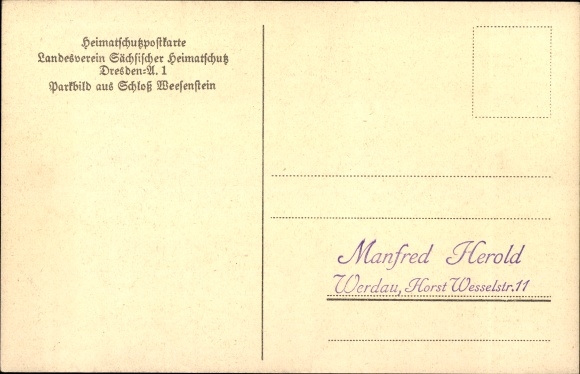 Postcard Weesenstein im Müglitztal, castle, park image