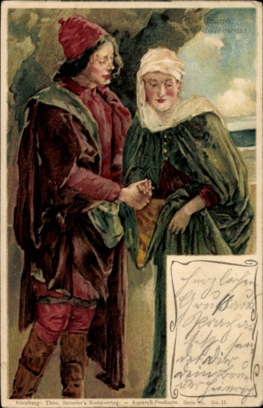 Künstler Litho Der Sturm, Miranda, Shakespeare