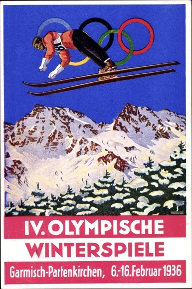 Artist PC Garmisch Partenkirchen in Upper Bavaria, 1936 Winter Olympics, ski jumping
