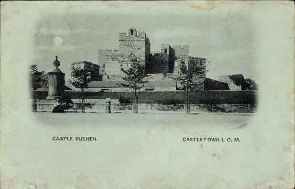 Moonlight Postcard Castletown Isle of Man, Castle Rushen
