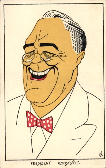 Artist Postcard Franklin D. Roosevelt, 32nd President of the United States