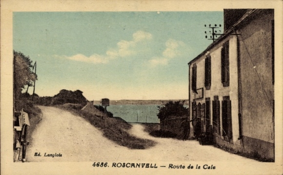 Postcard Roscanvell Finistère, Route de la Cale