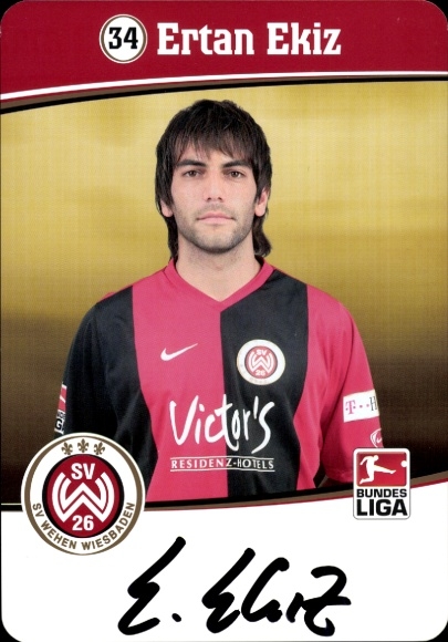 Autograph card footballer Ertan Ekiz, SV Wehen Wiesbaden, autograph