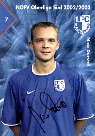 Autogrammkarte Fußballer Nico Dürstel, 1. FC Magdeburg, Autogramm