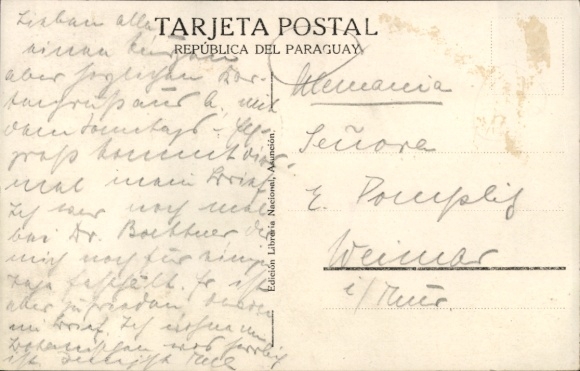 Ansichtkaart Asunción Paraguay, panoramisch uitzicht, Paraguay, postzegel