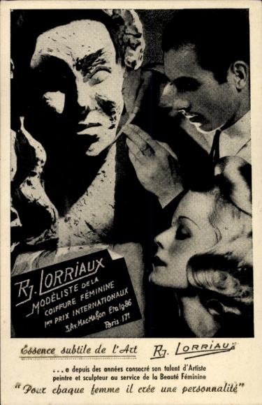 Postcard R. Lorriaux, a sculptor dedicated to female beauty...