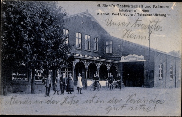 Postcard Kisdorf in Holstein, inn and grocer G. Biehl