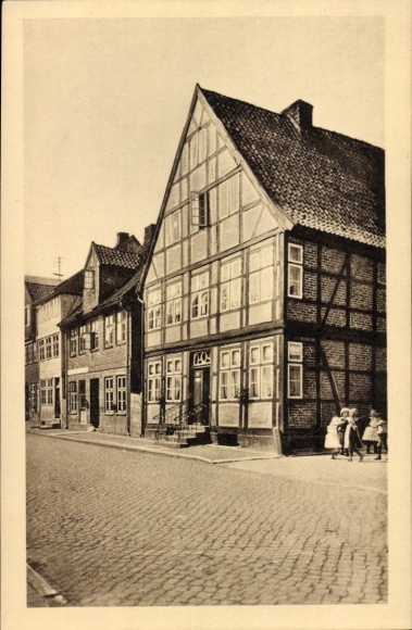 Ak Eutin in Ostholstein, Lübecker Straße, Fachwerkhaus