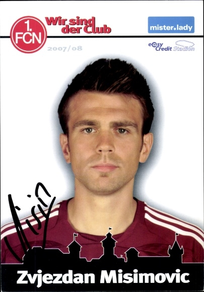 Autograph card footballer Zvjezdan Misimovic, 1. FC Nuremberg, autograph
