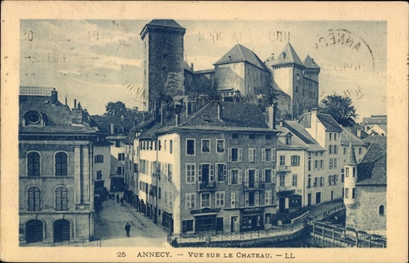 Ak Annecy Haute Savoie,  von  Blick auf das Schloss,  Architektur
