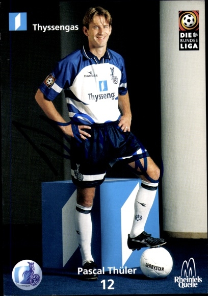 Autograph card footballer Pascal Thüler, MSV Duisburg, autograph