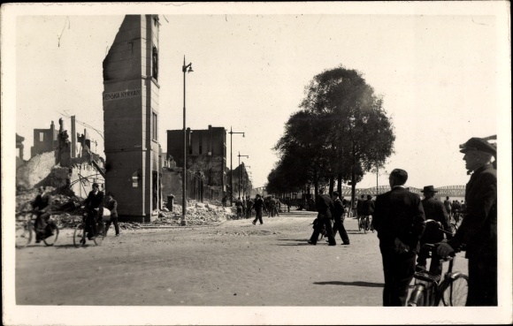 foto Rotterdam Zuid-Holland Nederland, Boompjes, oorlogsschade, II WO