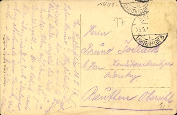 Postcard Berlin Steglitz Lichterfelde, facilities on the Teltow Canal