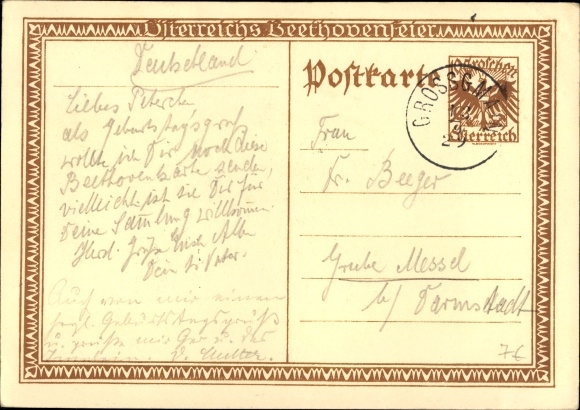 Postal stationery PC Austria, composer Ludwig van Beethoven, Moedling, Heiligenstadt, Nussdorf
