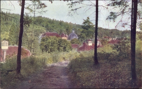 Postcard Tobelbad Steiermark, partial view with parish church